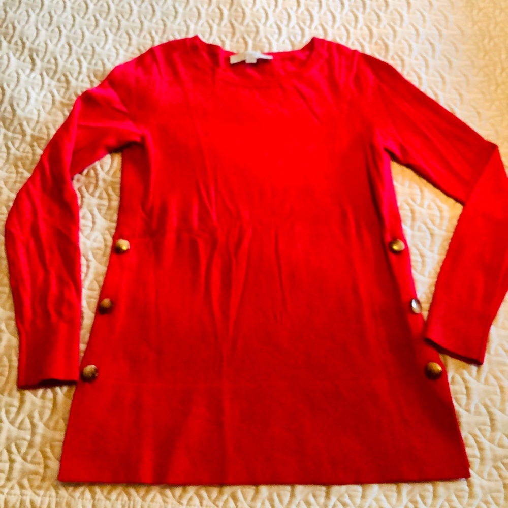 LOFT Sweater. XS petite. Pink with side buttons.